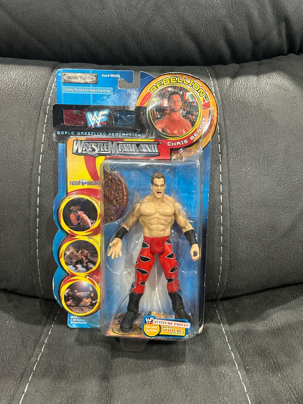 Chris Benoit WWF Wrestlemania 17 Jakks pacific titan tron live figure MOC!